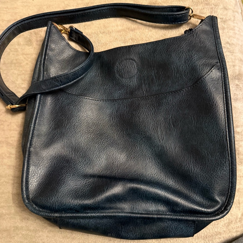Dark blue Leather Shoulder Bag